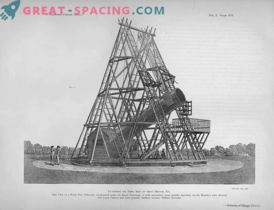 O telescópio gigante de William Herschel parecia