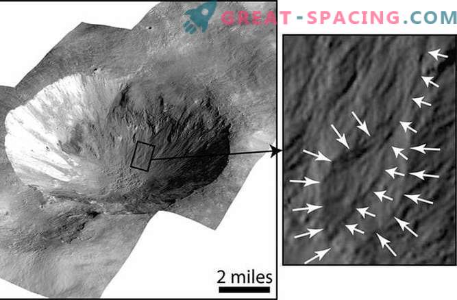 Vesta võib voolata mööda Vesta kraatri seinu